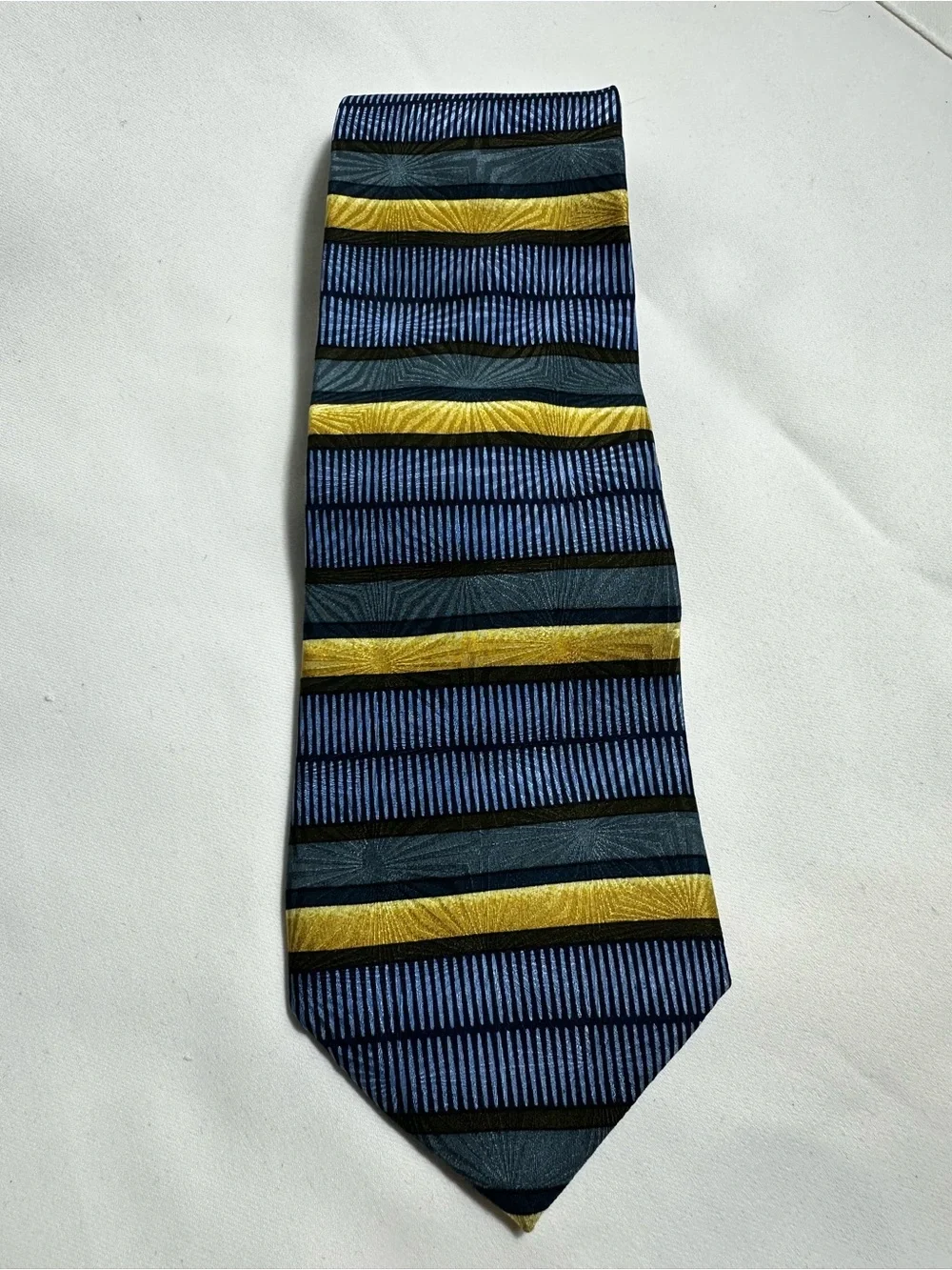 A56. Set of 3 Men's Blue and Black Patterned Neckties - Set of Three